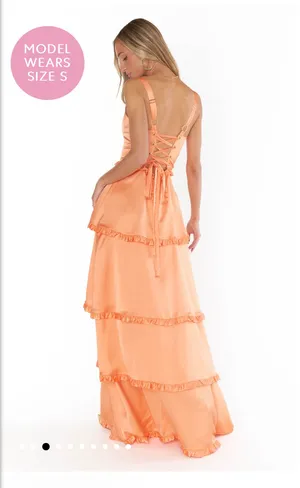 Show Me Your Mumu Lady Corset Dress Cantaloupe Luxe Satin thumbnail 2