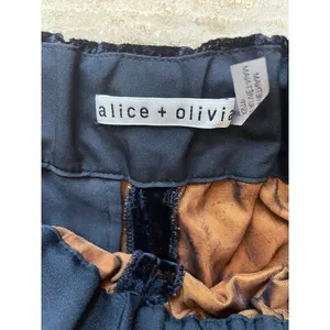 Alice‎ + Olivia Black brown Velvet Joggers Lounge Pants Elastic Waist Cuffs XS thumbnail 2