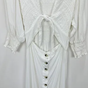 Free People String Of Hearts Maxi Dress Dress Linen Blend Ivory White Small thumbnail 11