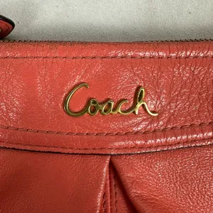 Coach Ashley Womens Leather Shoulder Bag In Red With Gold Accents thumbnail 2
