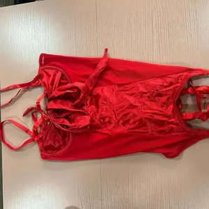 Yandy Red Tie Front Corset Top thumbnail 2
