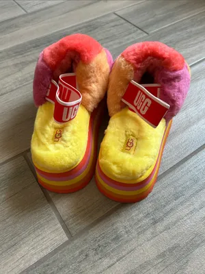 UGG Women's Disco Checker Slides: Rainbow Yellow thumbnail 5