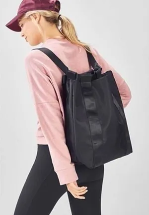 Fabletics black bucket‎ backpack nwt large thumbnail 1