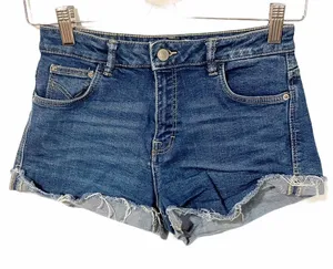 Zara Size 4 Medium Wash Frayed Denim Cut Off Jean‎ Shorts thumbnail 1