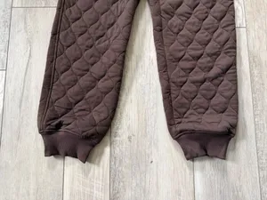 NWT Rae Mode Espresso Quilted Joggers size small Brown thumbnail 5