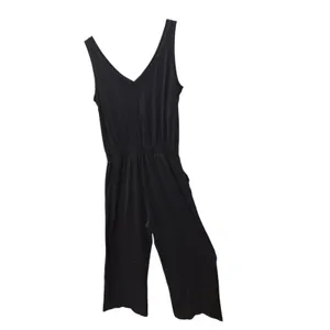 Pact Jumpsuit Medium Black Organic Cotton V-Neck Sleeveless Casual‎ Minimalist thumbnail 2