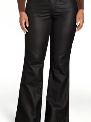 Plus size Black Faux Leather Flare Pants by Sofia Vergara Size 20 NWT. Smooth. thumbnail 2