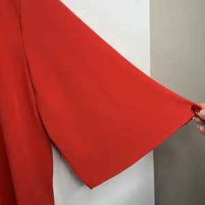 Apt. 9 XL Blouse Bell Sleeve Keyhole Back Stretch Career Red Flowy Holiday thumbnail 4