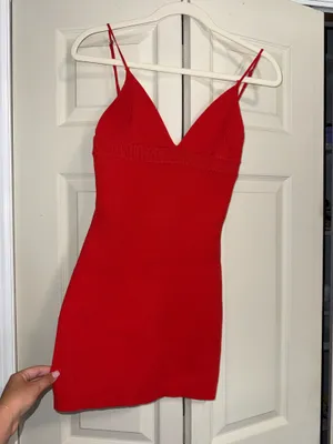 Miss Lola red knit mini dress thumbnail 3