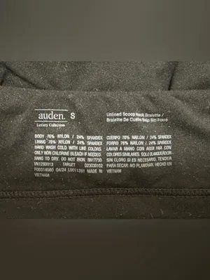 Auden Black Stretch Bralette with Adjustable Straps thumbnail 5