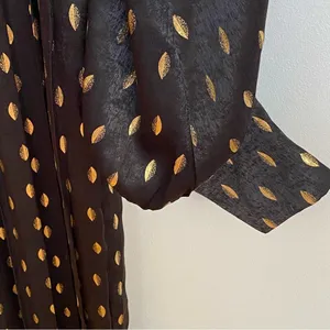 Little‎ Mistress Black & Gold Foil Leaf Pleated Maxi Dress UK 8 US 4 NWT thumbnail 4
