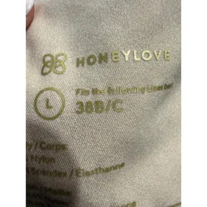 Honeylove Silhouette Bra Black Sand Wireless Mesh Bralette Size Large 38B 38C‎ thumbnail 7