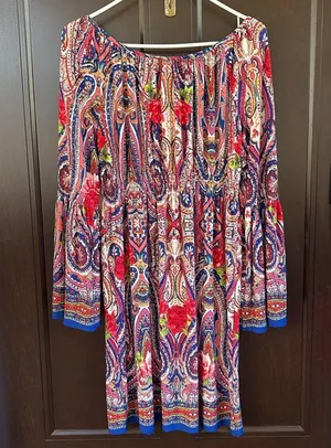 NWT Boston Proper Paisley Floral Bell Sleeve Peasant Dress Size 8 thumbnail 9