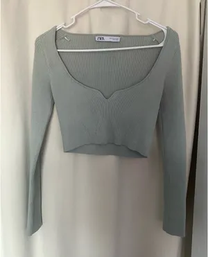 ZARA Crop Long Sleeve Top thumbnail 1