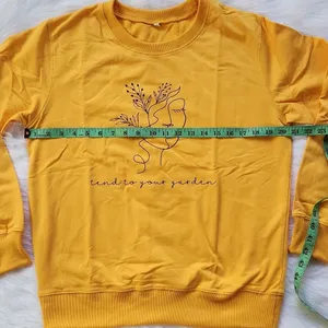 -807 "Tend to your garden" long sleeve Bohemian sweatshirt pullover yellow Large thumbnail 6