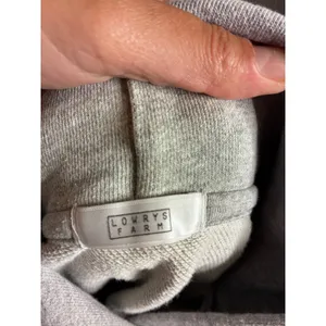 Lowrys Farm Womens Heather Gray Cotton French Terry Cropped Hoodie thumbnail 3