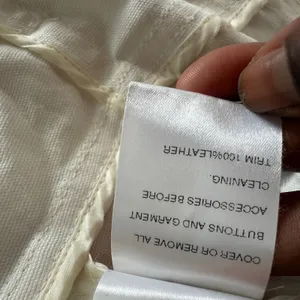 Burberry Faversham Ivory Brown Trim Cotton Blend Belted Jacket UL thumbnail 6