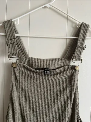 SHEIN Olive Green Corduroy Overall Romper thumbnail 3