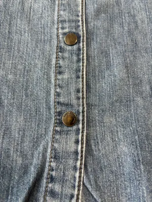 Vintage 90s Grunge Calvin Klein Chambray Denim Utility Shirt Dual Flap Pockets Size M thumbnail 4