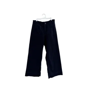 Quince Organic Stretch Corduroy Cropped Wide Leg Pants Navy Blue Size 4 thumbnail 2