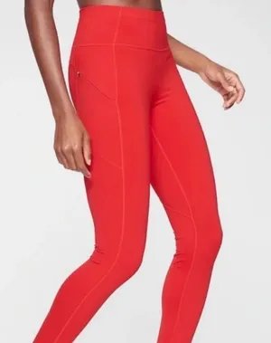 Athleta High-Waist Red Leggings thumbnail 1