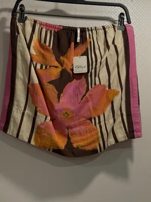 NWT Free People Tropical Floral Zebra Stripe Off Shoulder Boho Top Size Small thumbnail 3