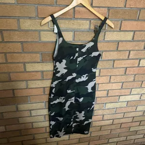 Zara Women's Camo Printed Body Con Midi Dress Ribbed Size Medium thumbnail 3