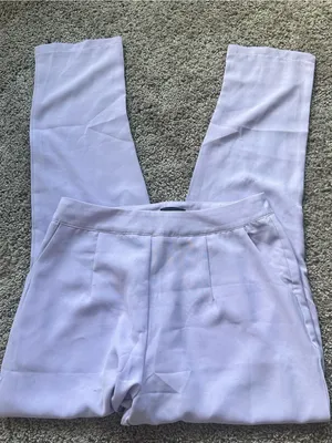 PrettyLittleThing Lavender Straight-Leg Trousers thumbnail 5