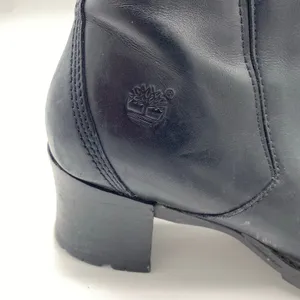 Timberland Alyse Black Leather Block Heel Ankle Boots Moto Y2K Women's size 7 thumbnail 10