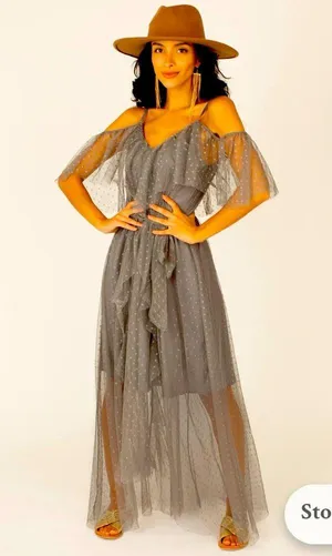 Joyfolie Mia Joy Lauryn Gray Dress NWT Women’s Small BOHO thumbnail 1