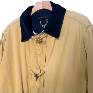 Les Deux Ancres Vintage Women’s L Tan Navy Blue Corduroy Gold Toggle Barn Jacket thumbnail 3