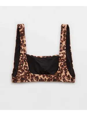 NWT Aerie Leopard Scoop Bikini Top - Size: Large thumbnail 8
