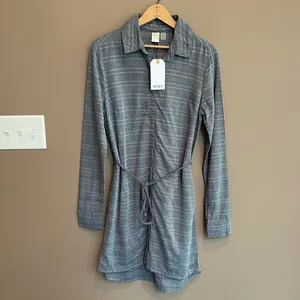 NWT Roxy Crazy Whisper Long‎ Sleeve Shirt Dress Size Small thumbnail 3