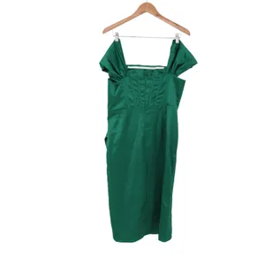 Unbranded Dress Womens XL Corset Wrap Green Satin Draped Excellent thumbnail 3