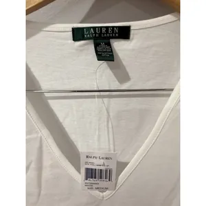 NWT Lauren Ralph Lauren White Short Sleeve Sz M T-Shirt Top Shoulder Cinching U thumbnail 2