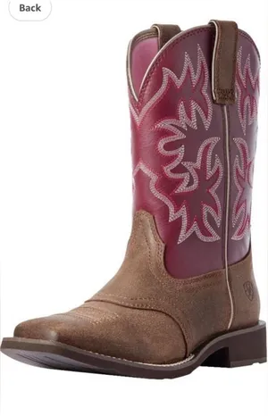 Ariat Women's Delilah Western Boot Brown and Pink Western Boots new in box ✨❤️ thumbnail 1