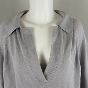 Free People Free-est Drea oversized gray polo collar sweater thumbnail 4