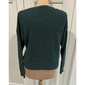 FB Sister Knitwear Green Chunky Knit Varsity‎ Sweater Crop thumbnail 3