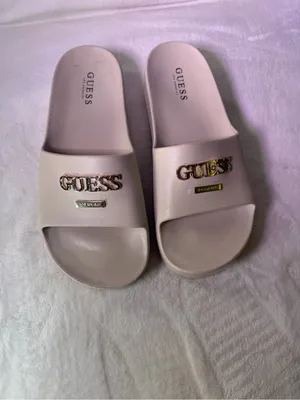 GUESS Women's Beige Slide Sandals with Gold Logo thumbnail 4