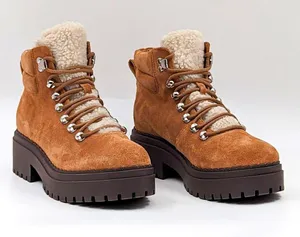 Marc Fisher Leigan Caramel Suede Sherpa Trim Lug Hiking Boot NWOT Size 5 thumbnail 11
