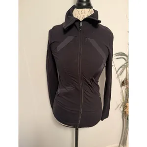 Lululemon Origami In Stride Black Full Zip High Neck Jacket‎ Size 4 thumbnail 2
