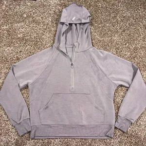 RECREATION Grey Half-Zip Athletic Hoodie Pocket Sweatshirt Womens Small thumbnail 1