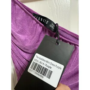 Lioness The goddess mini ruched purple one shoulder dress size 0 NEW‎ thumbnail 4