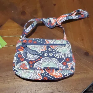 Vera Bradley Blue and Red Floral Mini Bag thumbnail 1