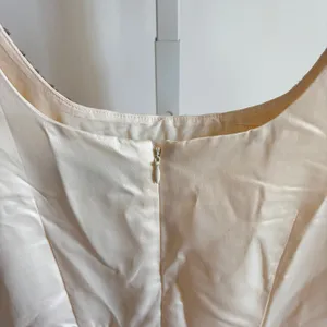Cider NWT Women's Vintage Style Cream Satin Midi Dress Scoop Embellished Neck S thumbnail 9