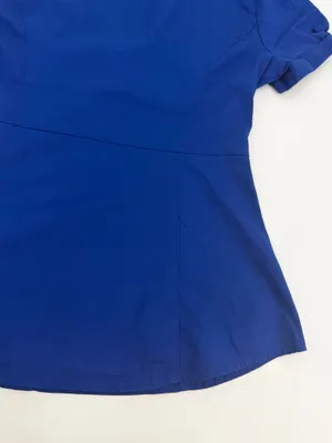 Express Blouse Women’s XS Cobalt Blue Essential Stretch Button Up Preppy Top thumbnail 9