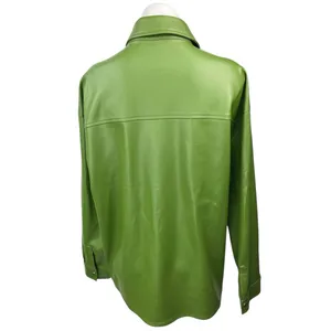 WeWoreWhat Women's Green Faux Leather Vegan Shacket Jacket Shirt Top Size M thumbnail 6