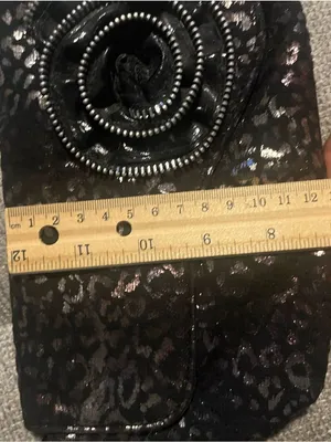Black Metallic Leopard Print Wristlet Clutch thumbnail 2