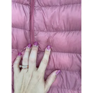 UNIQLO‎ Women Puffer Jacket Pink Lightweight Down Filled Full Zip Hooded Size M thumbnail 10