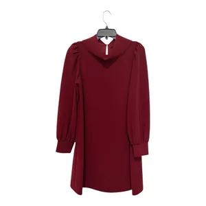 Alex Marie Womens Burgundy Funnel Neck Puff Sleeve Shift Dress 6 thumbnail 7